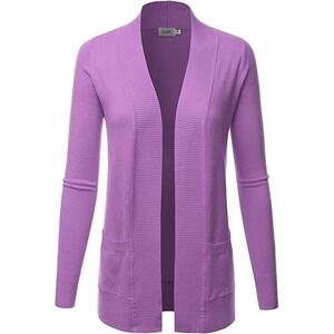 LALABEE Women's Open Front Pockets Knit Long Sleeve Sweater Cardigan - 3XL - New